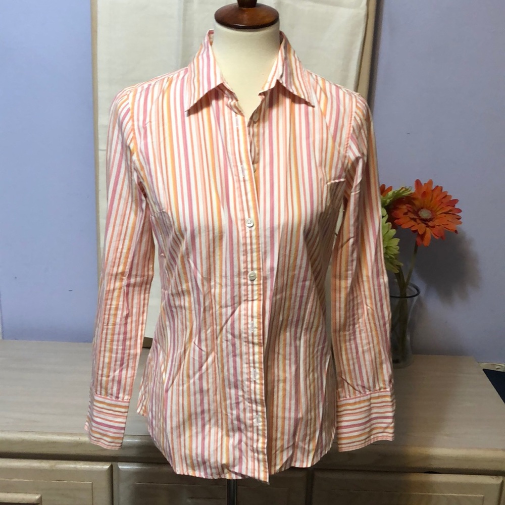 🌹 J Crew slim fit striped button down shirt Sz S